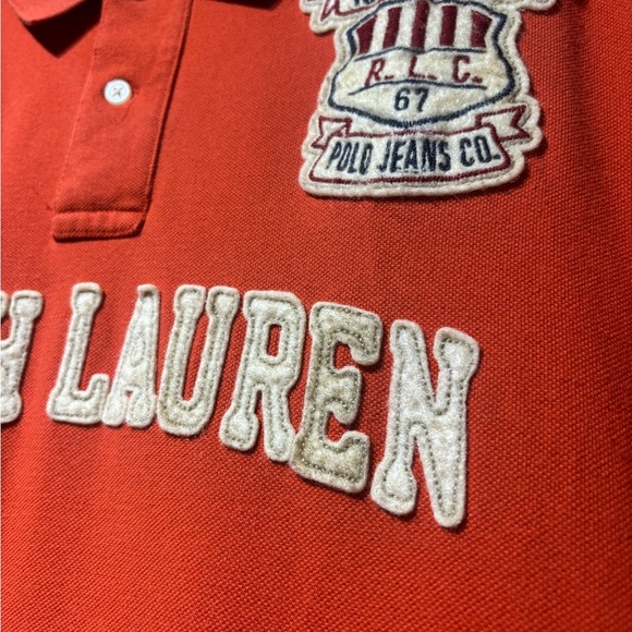 Polo Ralph Lauren Jeans Men's Orange Spell Out Polo Shirt XL - Picture 4 of 8